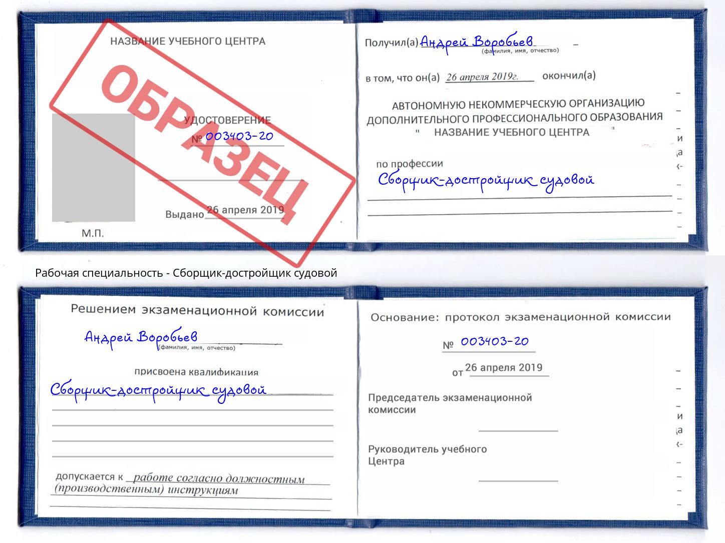 Сборщик-достройщик судовой Пушкино